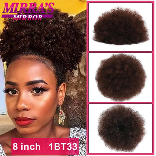 Buy fbbzt01-1bt33 Afro Puff Drawstring Ponytail Extension Synthetic Kinky Curly Ponytail Hair Chignon Dreadlock Buns Afro Puff for Black Women