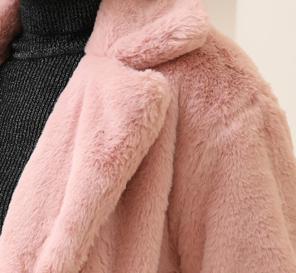 2022 Autumn Winter New Women Faux Fur Coat Elegant Fluffy Thick Warm Artificial Fur Coats