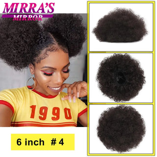 Buy fbbzt02-4 Afro Puff Drawstring Ponytail Extension Synthetic Kinky Curly Ponytail Hair Chignon Dreadlock Buns Afro Puff for Black Women