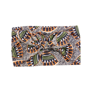 Buy 238-orange-bow African Pattern Print Headband