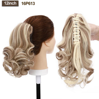 Buy 16p61312inch BENEHAIR Fake Ponytail Claw on Ponytail Long Wavy Clip in Hair Extension Hair Synthetic Hairpiece for Women Pony Tail Fake Hair