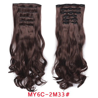 Buy my6c-2m33 Clip in Hair Extension 20Inch 16 Clips Long Synthetic Hair Heat Resistant Hairpiece Natural Wavy Ombre Hair Piece 6Pcs/Set LIHUI