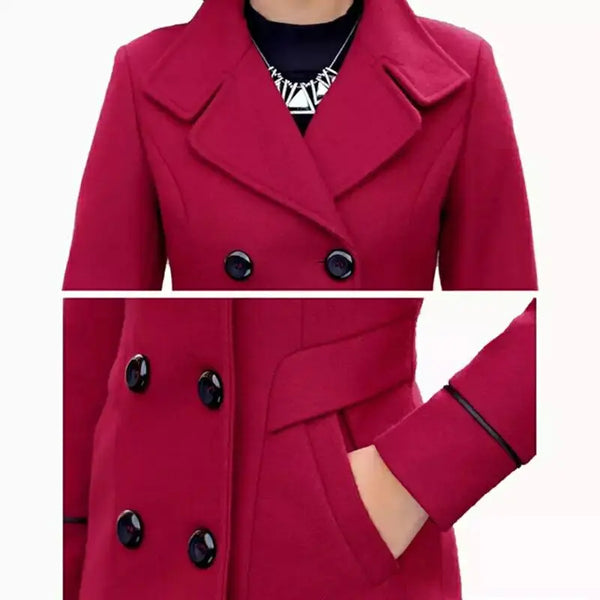 2021 Women Blends Woolens Overcoat Female Coat Autumn Winter Coats Jackets Women Plus Size Coat Women's Wool Coats Long Tops