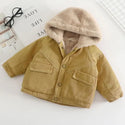 2023 New Baby Girl Boy Winter Coat Boys Fashion Casual Cotton Padded Wool Thickened Long Coats Children Kids Warm Hood Jacket