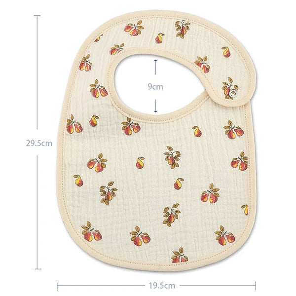 2Pcs/Set Printed Carton Baby Bib Waterproof Newborn Feeding Aprons Adjustable Toddler Bibs Burp Cloth Cotton Kids Saliva Towels