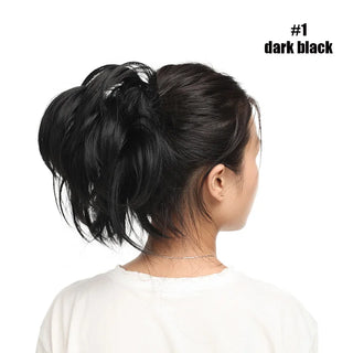 Buy dark-black BENEHAIR Synthetic Hair Bun Claw Ponytail Clip in Hair Extensions Fake Hair Hairpiece for Women Ponytail Hair Wavy Messy Bun