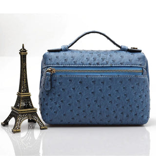 Buy ostrich-blue-s Snake Pattern Clutch Make Up Bags