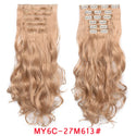 Clip in Hair Extension 20Inch 16 Clips Long Synthetic Hair Heat Resistant Hairpiece Natural Wavy Ombre Hair Piece 6Pcs/Set LIHUI