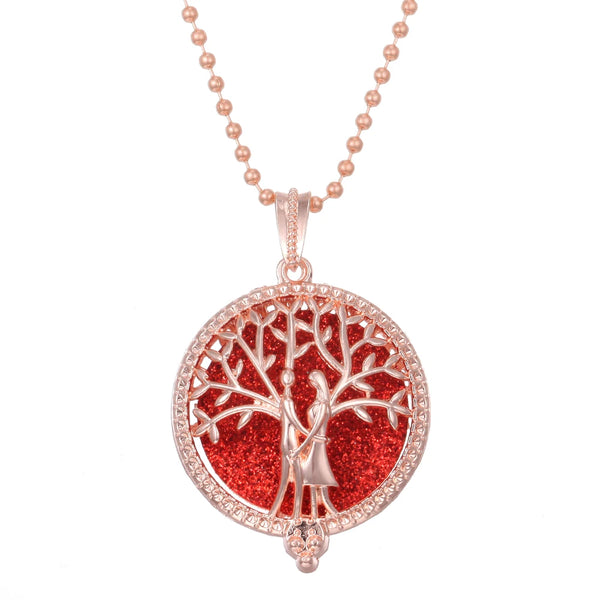 Aromatherapy Necklace Tree of Life Diffuser Jewelry Vintage Open Locket Pendant Essential Oil Perfume Aroma Diffuser Necklace