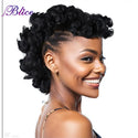 Blice High Puff Curly Chignon Frohawks Hair Synthetic Clip in Hair Extensions All Head Ponytail for Africa American Women