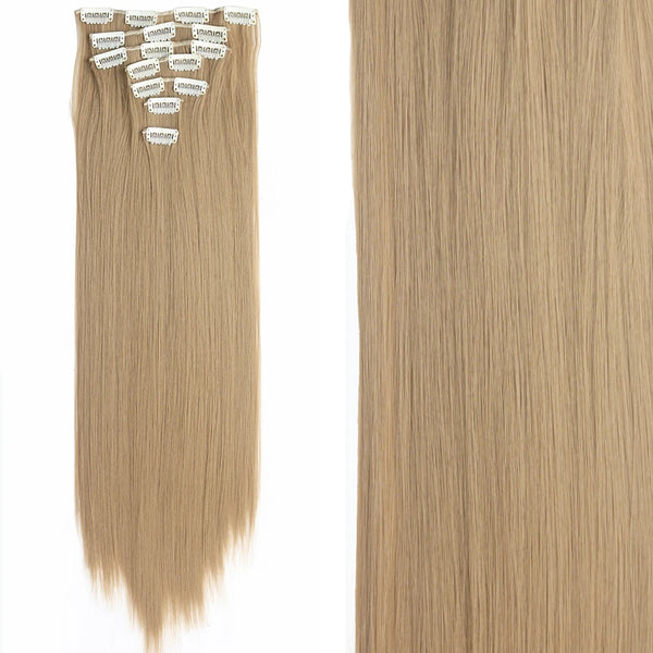 22Inch Long Straight Wavy Hair Extension 7Pcs/Set 16 Clips High Tempreture Synthetic Hairpiece Clip in Hair Extensions