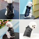 Cool Dog Leather Jacket Coat Warm Winter Pet Clothing Outfit French Bulldog Clothes Coats for Small Medium Dogs