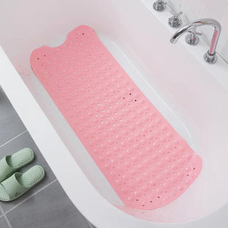 Buy solid-color-pink Bath Mat Long Strip PVC Anti Slip Bathroom Mat Shower Tub Floor Mat Suction Cup Quality Wholesale Price