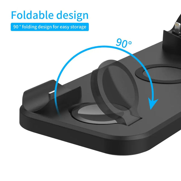 6 in 1 Wireless Charger Pad Qi Induction Fast Charging Holder for Apple Watch 6 5 4 3 for Airpods Pro IPhone 12Pro/11/Xr/Xs/X/8