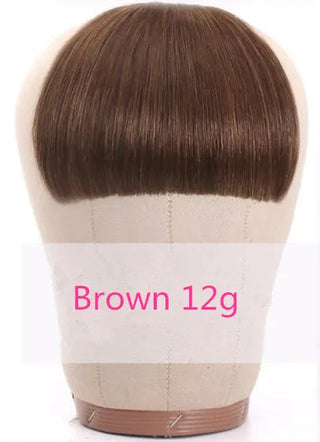 Buy brown-12g Brazilian Human Hair Blunt Bangs Clip in Human Hair Extension Non-Remy Clip on Natural Fringe Hair Bangs Neat Bang Hairpieces