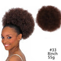 8inch Afro Puff Synthetic Hair Bun Chignon Hairpiece for Women Wig Drawstring Ponytail Kinky Curly Clip in Extensions Pony Tail