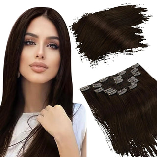 Buy 2-darkest-brown Clip in Hair Extensions