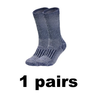 Buy navy-blue-1pairs 1/2/3 Pairs Merino Wool Socks Men&#39;s Autumn Winter Thickened Thermal Socks Mountaineering Breathable Outdoor Sports Socks Large