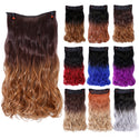 AOSIWIG 24inch 5 Clipsins Straight Hair Extentions Clip in on Hair Extension Black to Red Ombre Hairpiece Synthetic