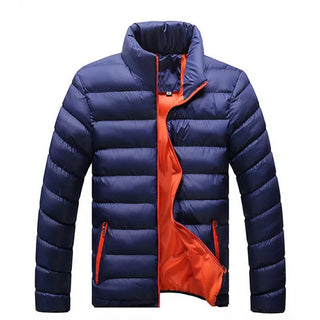 Buy navy-red 2024 New Winter Jackets Parka Men Autumn Winter Warm Outwear Brand Slim Mens Coats Casual Windbreaker Quilted Jackets Men M-6xl