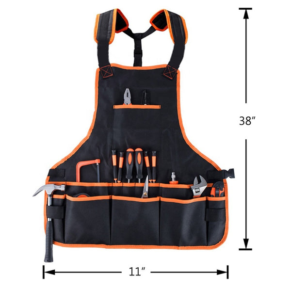 Custom Logo 600D Oxford Cloth Multi-Functional Work Apron With Tool Pocket