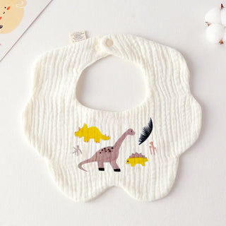 Buy colored-dinosaur Cotton Gauze Baby Print Bibs Infant Bib