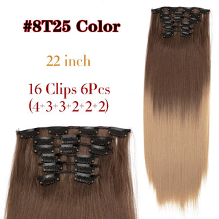 Buy 8t25-zhi Alileader Synthetic Hair 16 Clip in Hair Extension Clip for Women 6Pcs/Set Hair Extension Clip in Ombre Fake Hairpiece Long Wavy