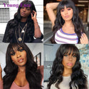 30inch Human Hair Body Wave Wig With Bangs