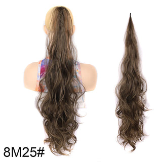 Buy m8-25 32inch Synthetic PonyTail Long Layered Flexible Wrap Around Fake Tail Hair Extensions Natural Curly Hairpiece for Women