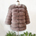 100% True Fur Coat Women's Warm and Stylish Natural Fox Fur Jacket Vest Leather Coat Natural Fur Coats  Free Shipping