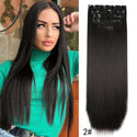 4Pcs/Set 20Inch Synthetic Hair Clip in Long Wavy Thick Hairpieces