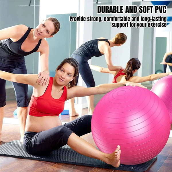 45-95cm Anti-Burst Yoga Ball Thickened Exercise Ball for Pilates Balance Stability Workout Pregnancy Birthing Physical Therapy