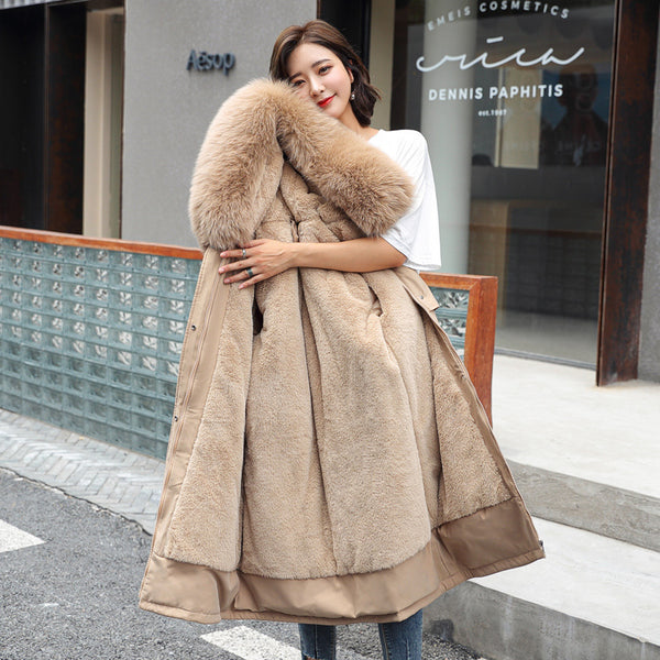 2021 Winter  Women's Parkas Coats Hooded Fur Collar Thick Section Warm Winter Jackets Snow Coat Jacket Winter Parkas