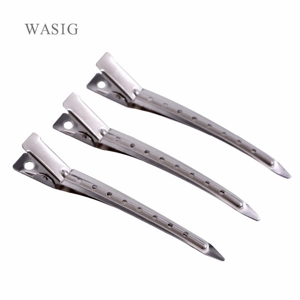 10pcs 9cm  Hair Extension Section Snap Wig Clips in Stainless Steel Metal