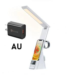 Buy white-with-au-plug 3 IN 1 Fast Wireless Charger Stand for IPhone 13 12 11 Pro Max Alarm Clock Table Lamp Wireless Chargers for Apple Watch Airpods