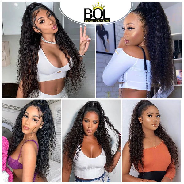 BOL Synthetic Kinky Curly Ponytail Drawstring Ponytail 24/30/32 Inch Hair Extension Chip-In Organic Clip Wrap Ponytail Fake Hair