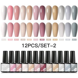 Buy zh20025 10/12pcs Spring Macaron Nail Gel Polish Set Semi Permanent UV for Manicure Soak Off Gel Nail Polish Kit Varnishes Nail Supplies