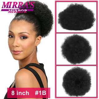 Buy fbbzt01-1b Afro Puff Drawstring Ponytail Extension Synthetic Kinky Curly Ponytail Hair Chignon Dreadlock Buns Afro Puff for Black Women