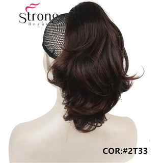 Buy 2t33-brown-mix 12&quot; Dual Use Curly Styled Clip in Claw Ponytail Hair Extension Synthetic Hairpiece 125g With a Jaw/Claw Clip