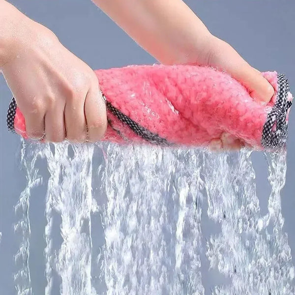 5pcs Household Kitchen Rags Gadgets Microfiber Towel Cleaning Cloth Non-Stick Oil Thickened Cleaning Cloth Absorb Washing Tools