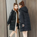 2024 Winter Women Jacket Coats Long Parkas Female Down Cotton Hooded Overcoat Thick Warm Jackets Windproof Casual Student Coat