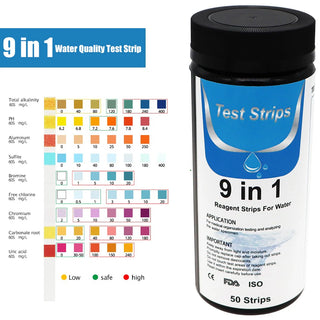 Buy 9-in-1-50pcs Aquarium Test Upgrade16-In-1 Water Quality Test Strip for Checking Water Quality Test Fish Tank Pool Drinking Test Strip