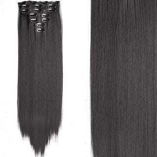 Buy 2 22Inch Long Straight Wavy Hair Extension 7Pcs/Set 16 Clips High Tempreture Synthetic Hairpiece Clip in Hair Extensions