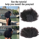 Afro Kinky Curly Ponytail Remy Hair Pieces for Women Natural Black Clip in Ponytails Drawstring 100% Human Hair Dolago Products