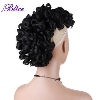 Buy 2 Blice High Puff Curly Chignon Frohawks Hair Synthetic Clip in Hair Extensions All Head Ponytail for Africa American Women