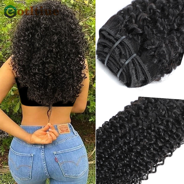 Kinky Curly Clip Ins 4C Clip in Human Hair Extensions