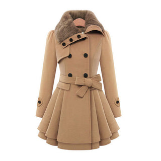 Buy coffee YiXin Women Jackets and Coats 2022 Hooded Elegant Long Plus Size Fur Coat Women Winter Coats for Ladies Women