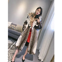 2019 New Imported Womens Mink Fur Coat Bobcat Fur Collar Fur Coat Fashion Long Womens Winter Coats Oversize Parkas