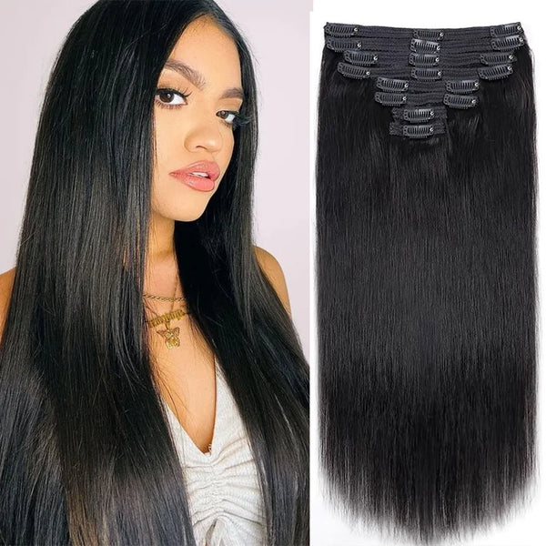 Clip in Hair Extensions Human Hair 10 to 26 Inch Brazilian Remy Straight Hair