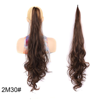 Buy m2-30 32inch Synthetic PonyTail Long Layered Flexible Wrap Around Fake Tail Hair Extensions Natural Curly Hairpiece for Women